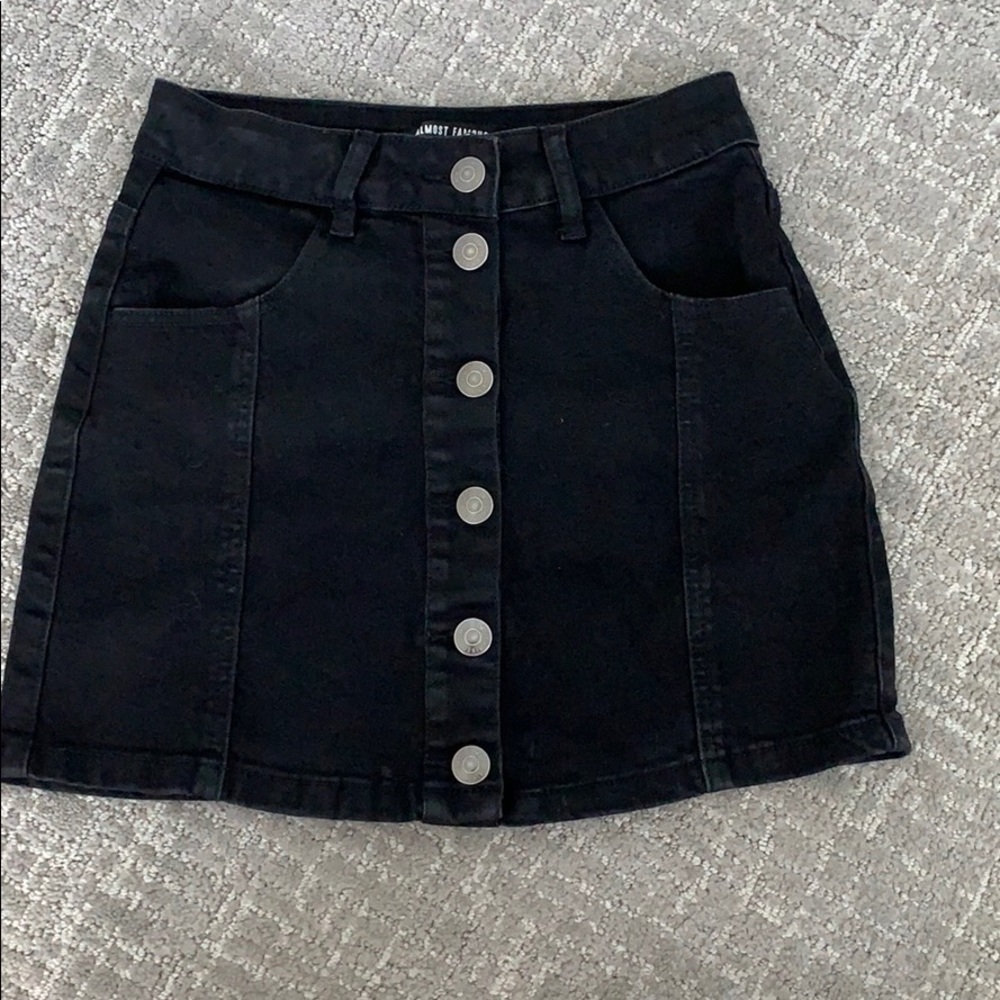 Black mini high rise skirt